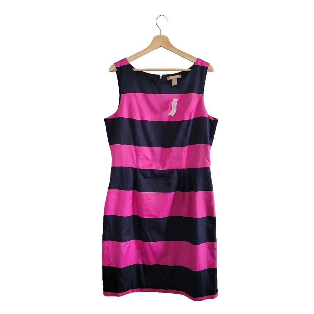 🎈Sale🎈NWT BANANA REPUBLIC  Striped Mini Sheath Dress Easter/Spring -  Size 14